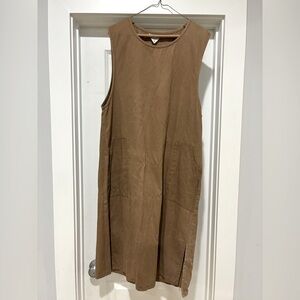 Comrado City to Beach Oversized Cocoa Flax Sleveless Beach Dress - Large